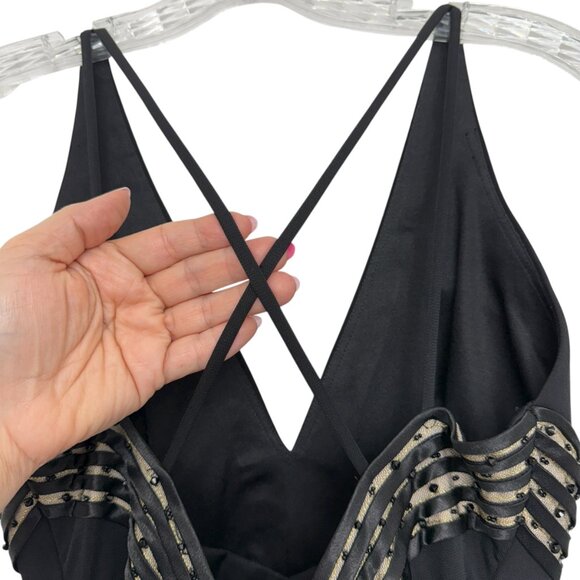 Morrell Maxie Women's Spaghetti Strap Black Maxi Prom Dress Size 4 - Picture 3 of 10